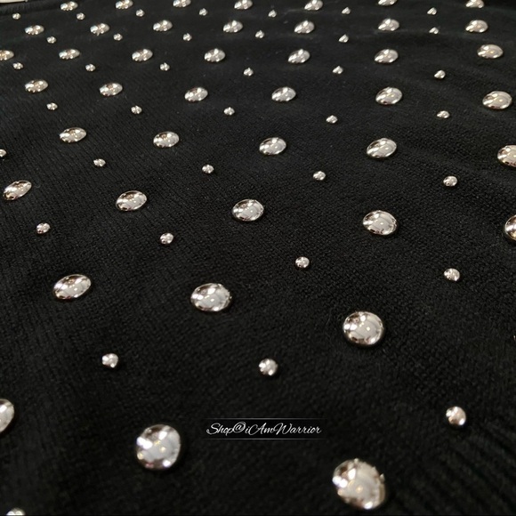 Michael Kors Collection black Italian cashmere studded puff short sleeve sweater - Picture 4 of 14